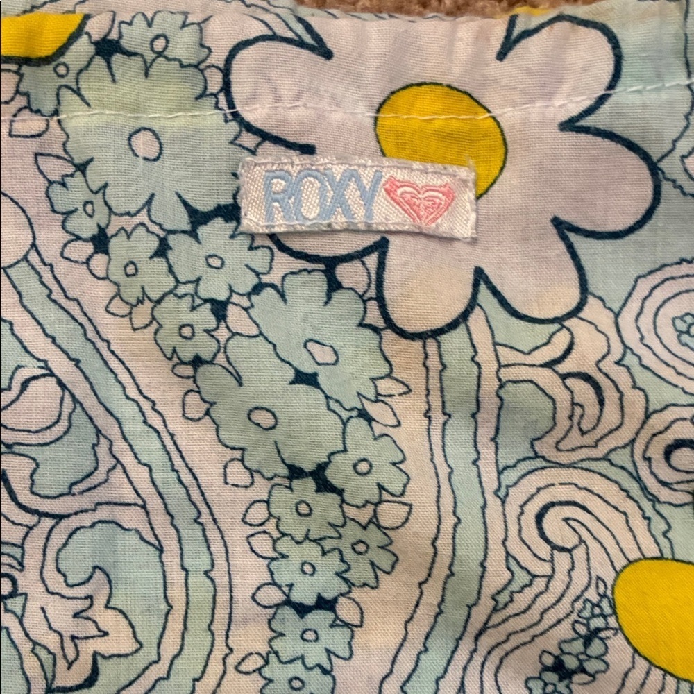 Vintage Roxy Floral Paisley Pajama Bottoms - Yellow and Blue - Picture 4 of 6